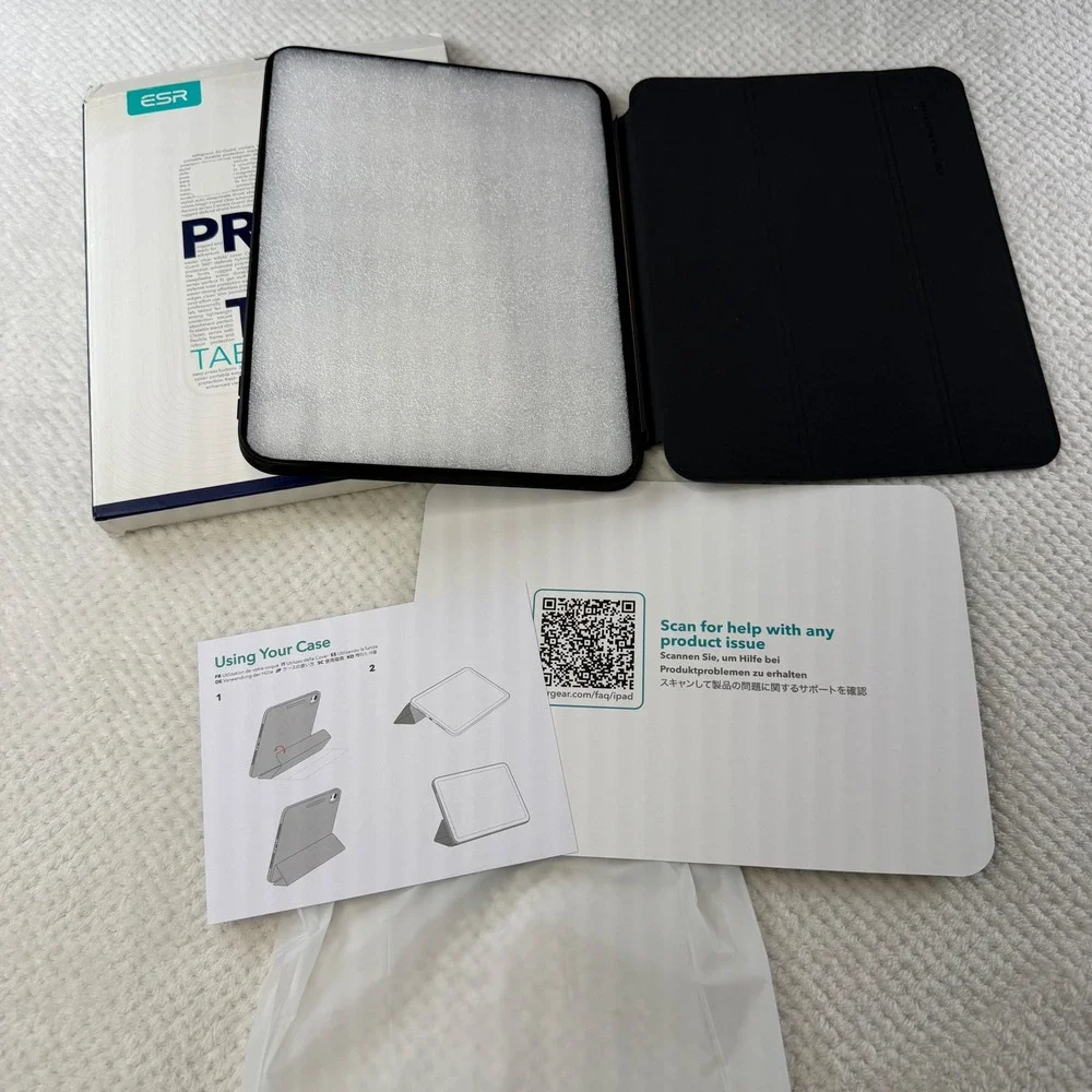 ESR iPad 10th Gen Case Ascend Series Frosted Black Trifold Stand Cover